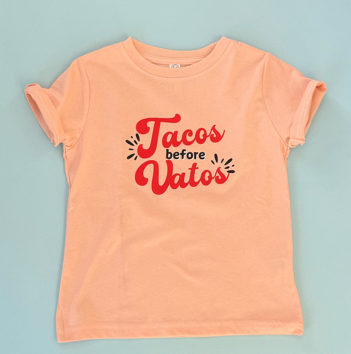 Taco before Vatos Kids T-Shirt l Peach
