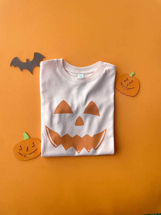 Pumpkin Face T-Shirt - Peachy