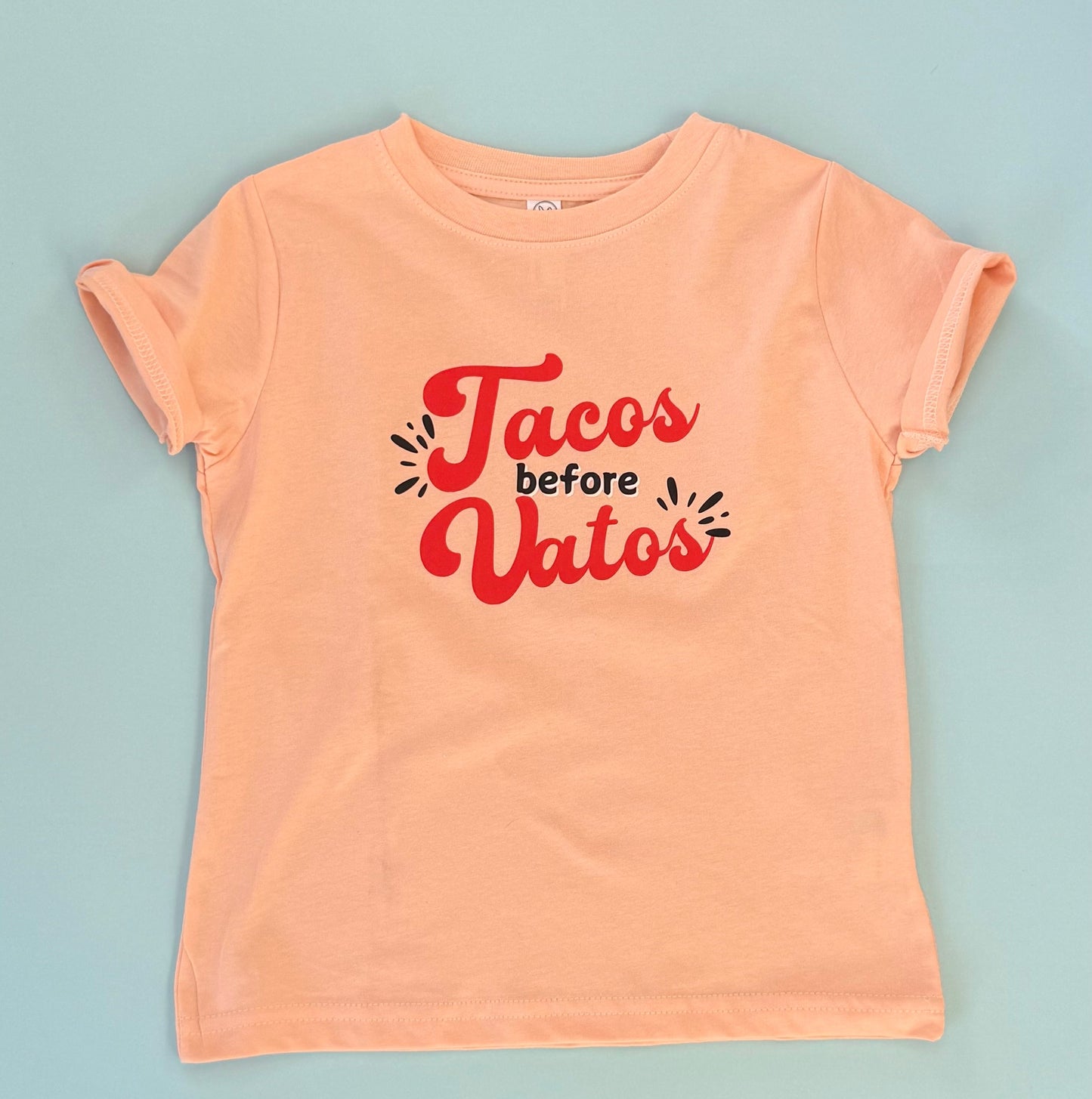 Taco before Vatos Kids T-Shirt l Peach