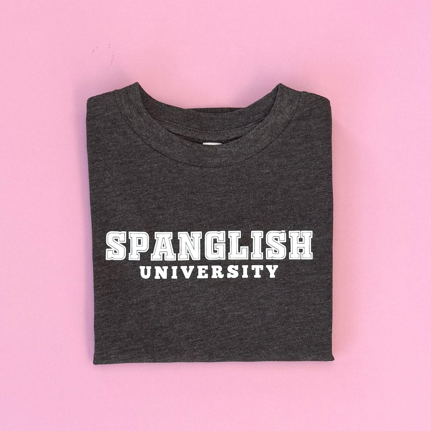 Spanglish University Kids T-Shirt l Heather Grey